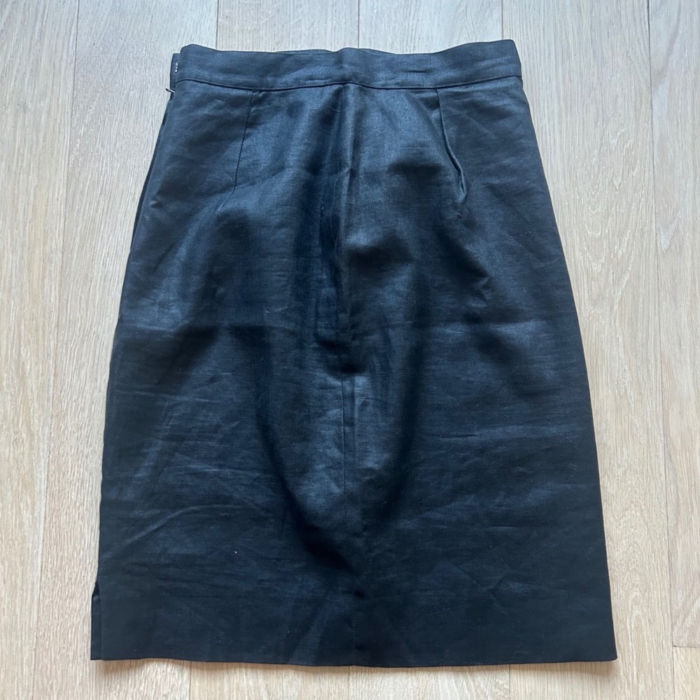 100% Linen Pencil Skirt Black Vintage Pia Rucci Size‎ 6